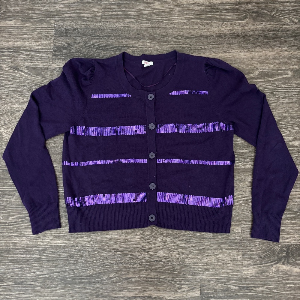 Purple Sequins Cardigan
